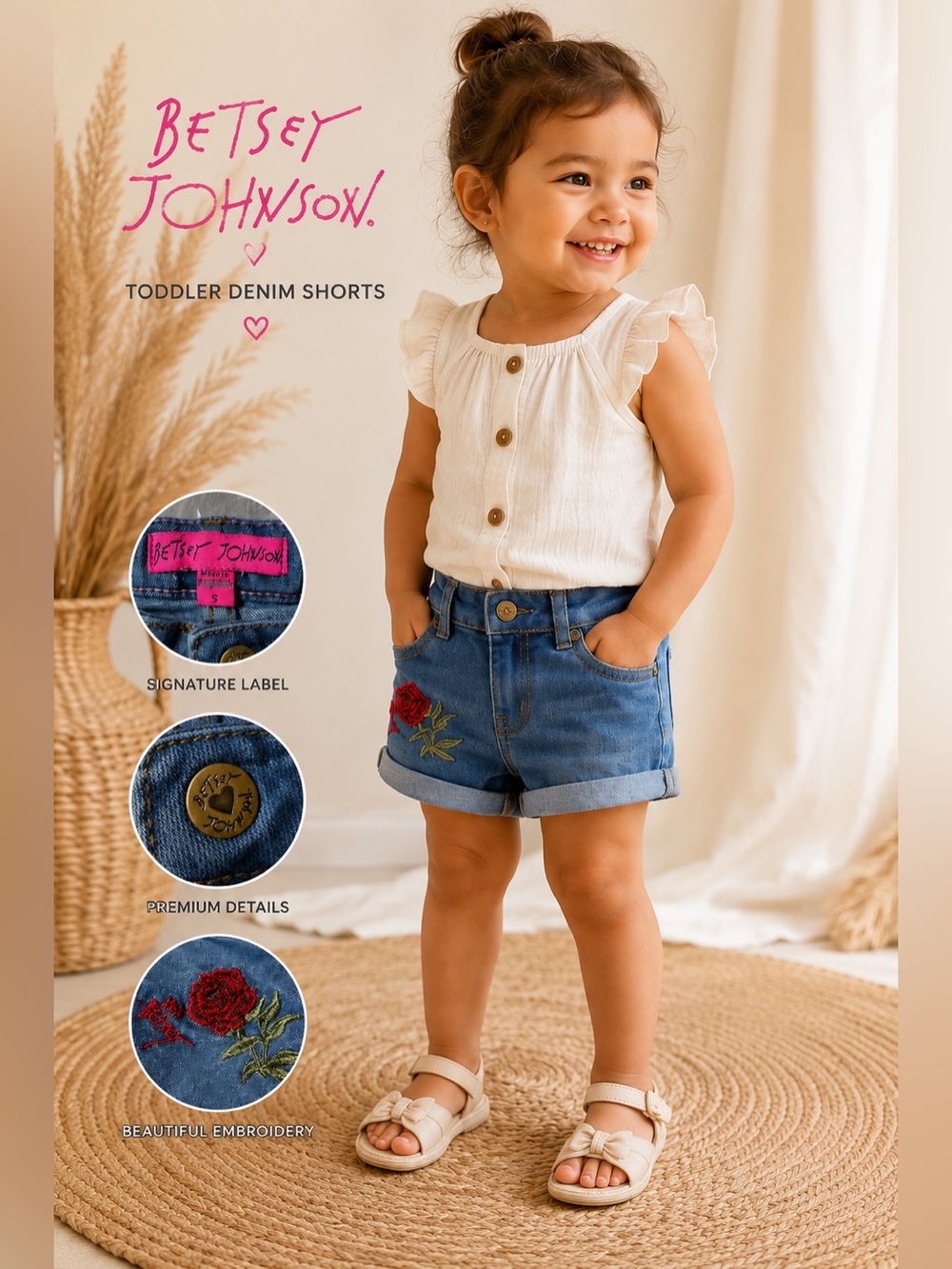🌹 Betsey Johnson Girls Denim Shorts